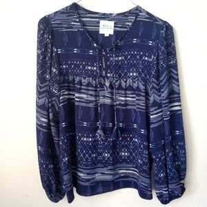 MISA Los Angeles Printed Peasant Blouse